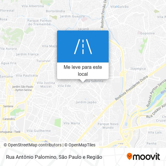 Rua Antônio Palomino mapa