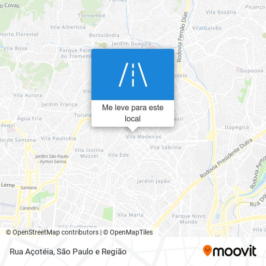 Rua Açotéia mapa