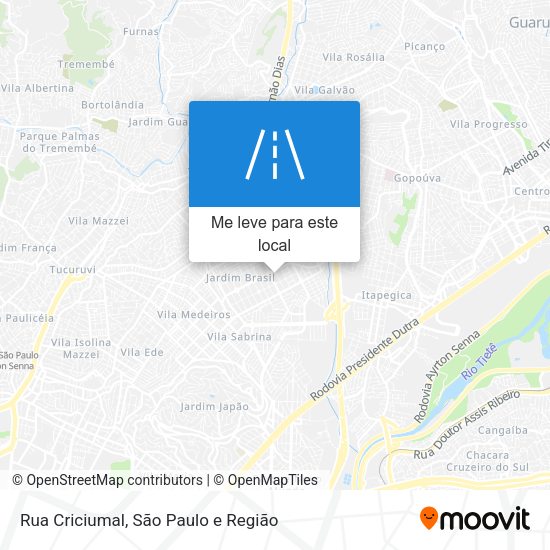 Rua Criciumal mapa