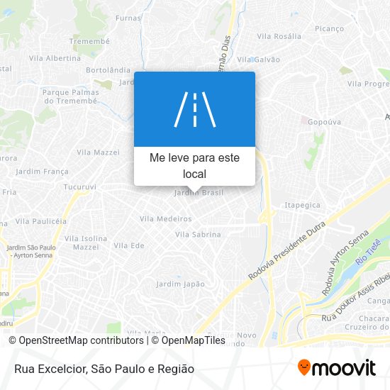 Rua Excelcior mapa