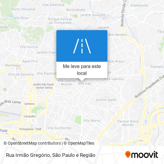 Rua Irmão Gregório mapa