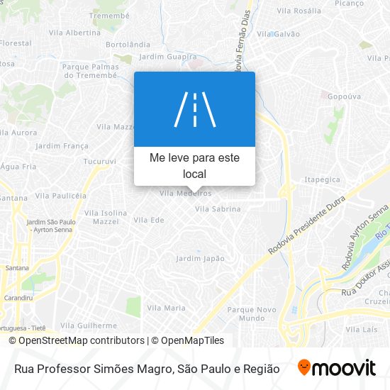 Rua Professor Simões Magro mapa