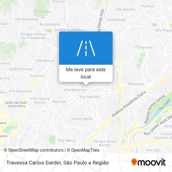 Travessa Carlos Gardin mapa