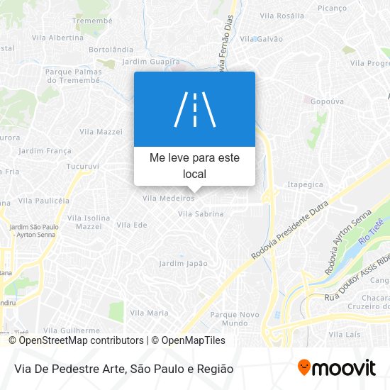 Via De Pedestre Arte mapa