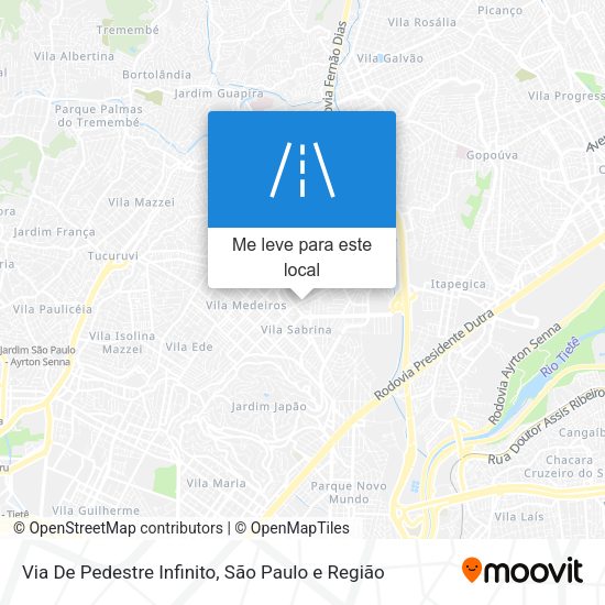 Via De Pedestre Infinito mapa