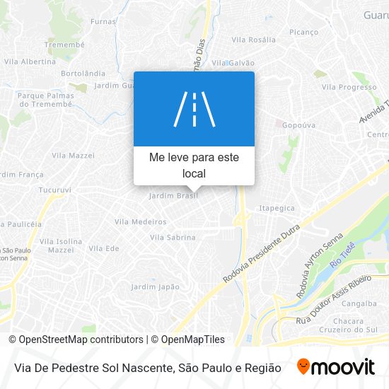 Via De Pedestre Sol Nascente mapa