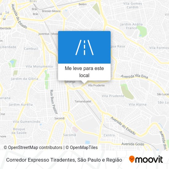 Corredor Expresso Tiradentes mapa
