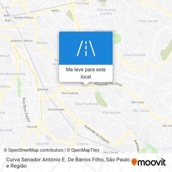 Curva Senador Antônio E. De Barros Filho mapa