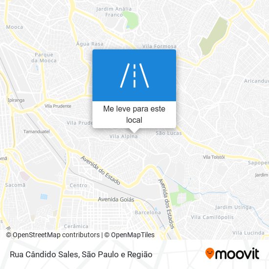 Rua Cândido Sales mapa