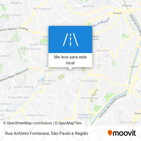 Rua Antônio Fontanesi mapa