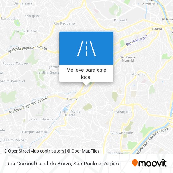 Rua Coronel Cândido Bravo mapa