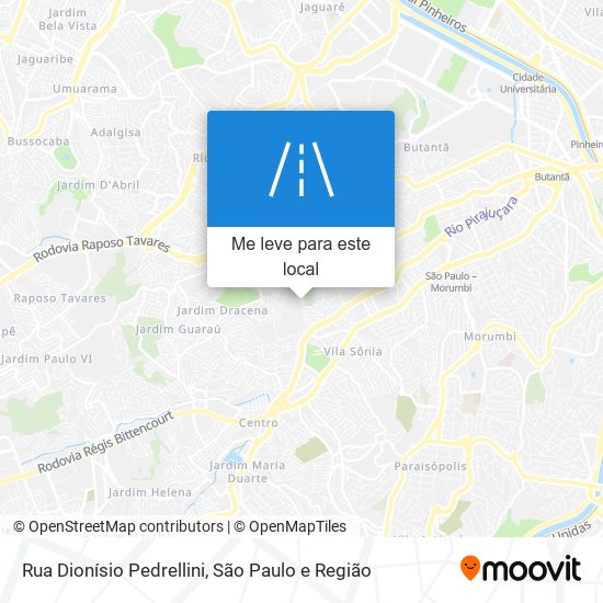 Rua Dionísio Pedrellini mapa