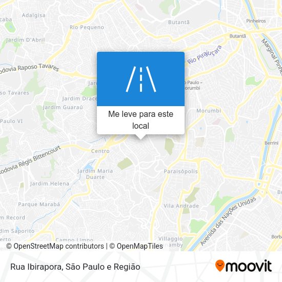 Rua Ibirapora mapa