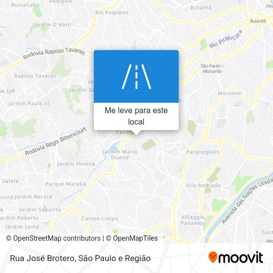 Rua José Brotero mapa