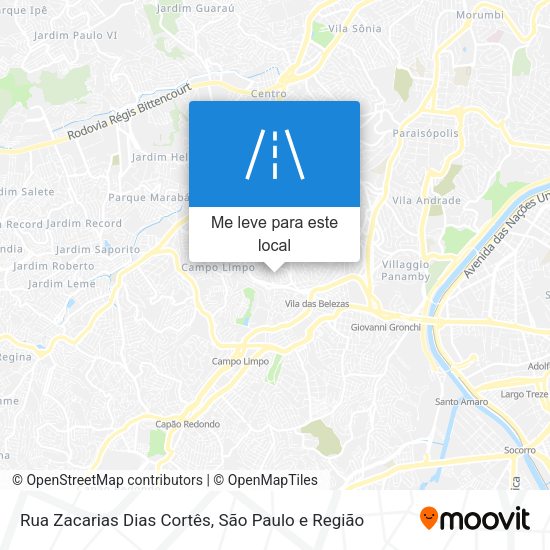 Rua Zacarias Dias Cortês mapa