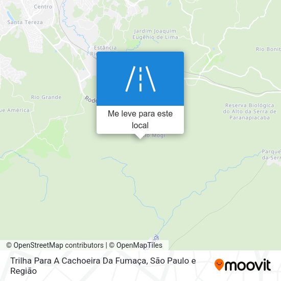 Trilha Para A Cachoeira Da Fumaça mapa