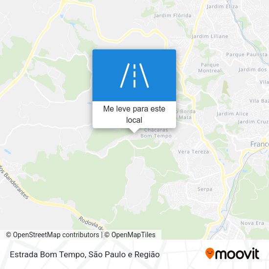 Estrada Bom Tempo mapa