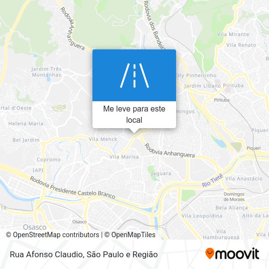 Rua Afonso Claudio mapa
