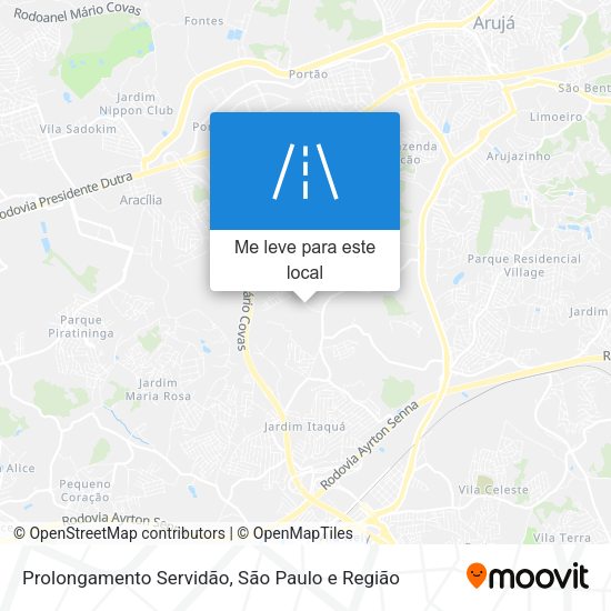 Prolongamento Servidão mapa