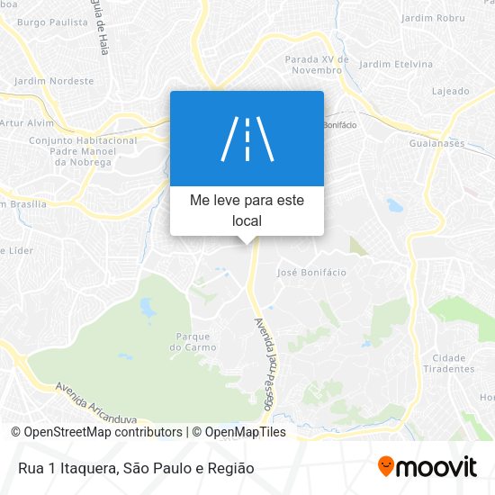 Rua 1 Itaquera mapa