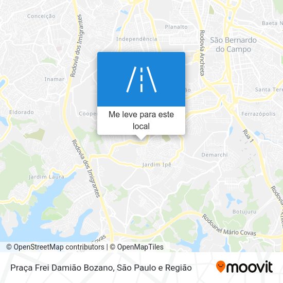 Praça Frei Damião Bozano mapa