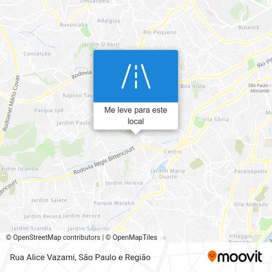 Rua Alice Vazami mapa