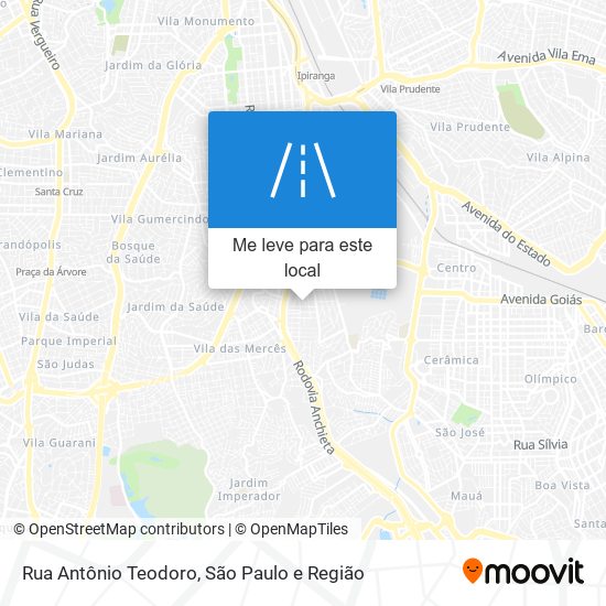 Rua Antônio Teodoro mapa