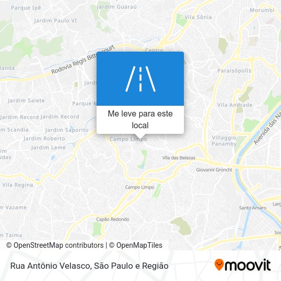 Rua Antônio Velasco mapa