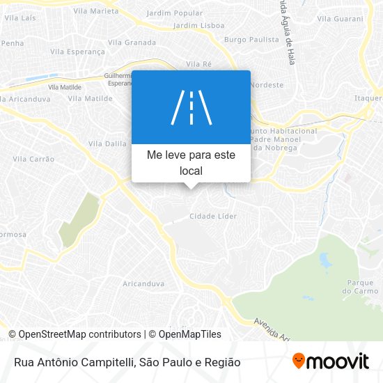 Rua Antônio Campitelli mapa