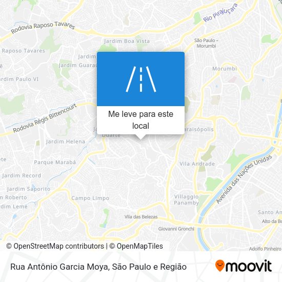 Rua Antônio Garcia Moya mapa