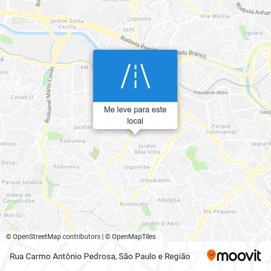 Rua Carmo Antônio Pedrosa mapa