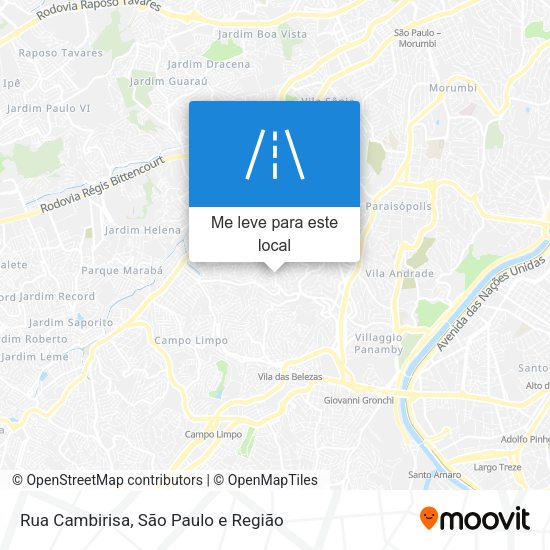Rua Cambirisa mapa