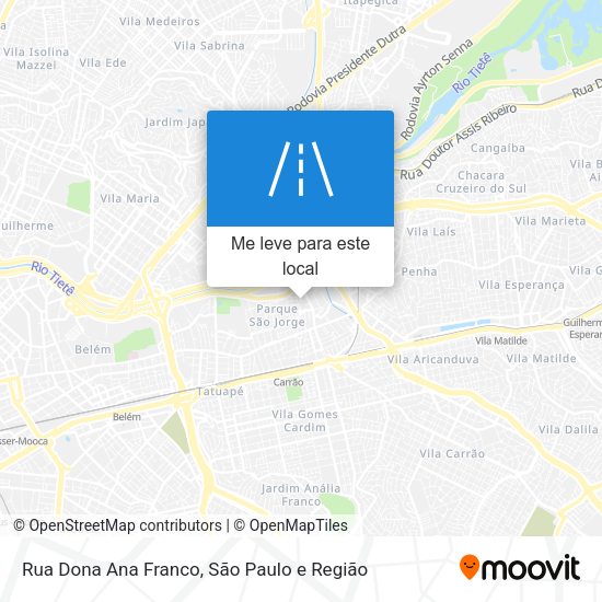 Rua Dona Ana Franco mapa