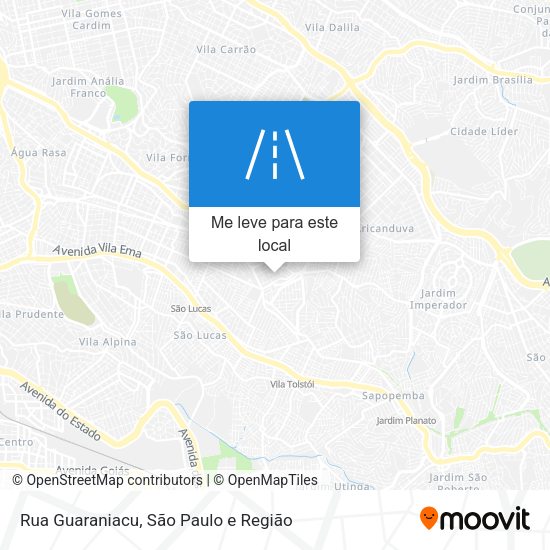 Rua Guaraniacu mapa
