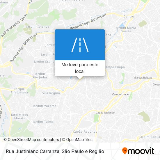 Rua Justiniano Carranza mapa