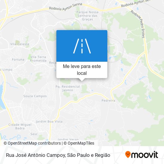 Rua José Antônio Campoy mapa