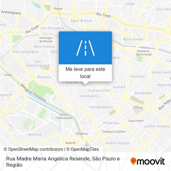 Rua Madre Maria Angélica Resende mapa