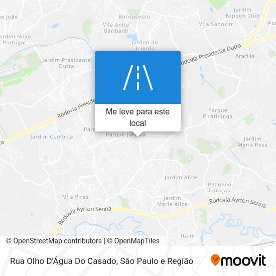 Rua Olho D'Água Do Casado mapa