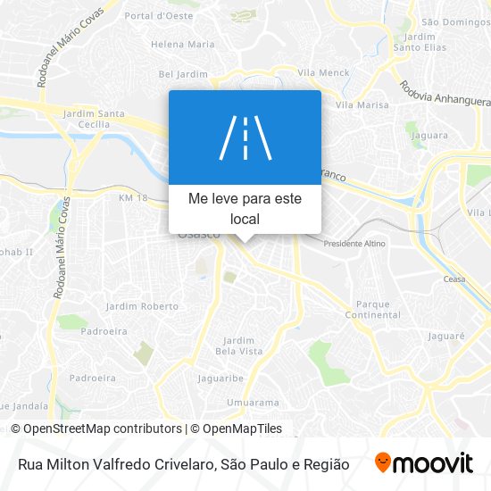 Rua Milton Valfredo Crivelaro mapa