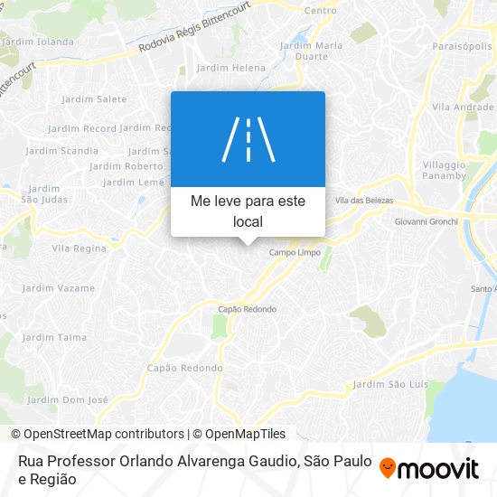 Rua Professor Orlando Alvarenga Gaudio mapa