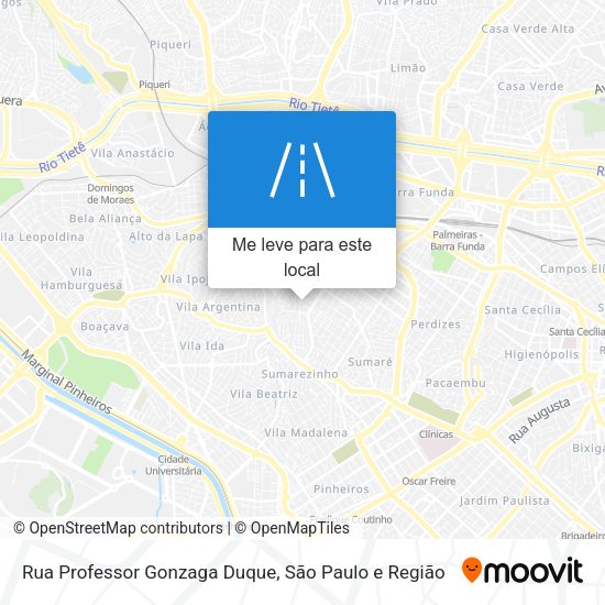 Rua Professor Gonzaga Duque mapa