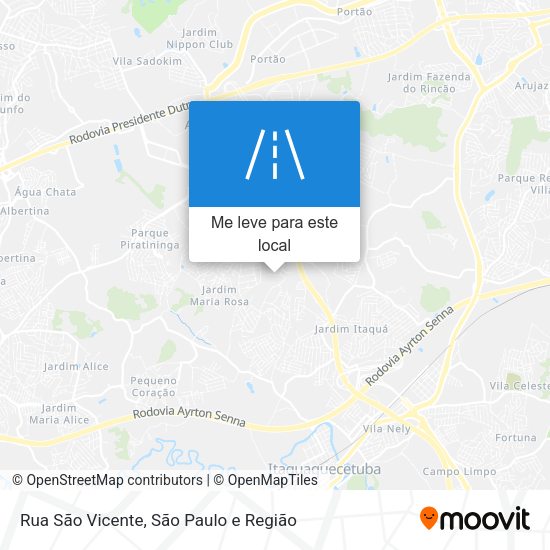 Rua São Vicente mapa
