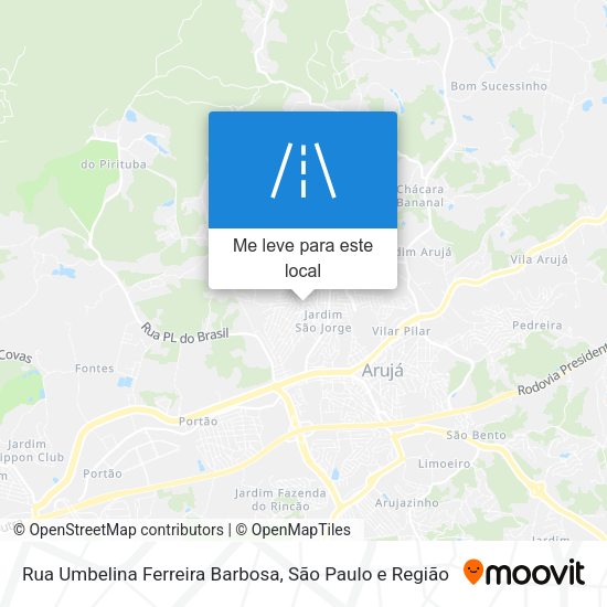 Rua Umbelina Ferreira Barbosa mapa