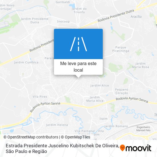 Estrada Presidente Juscelino Kubitschek De Oliveira mapa