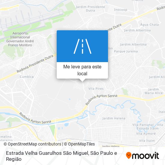 Estrada Velha Guarulhos São Miguel mapa