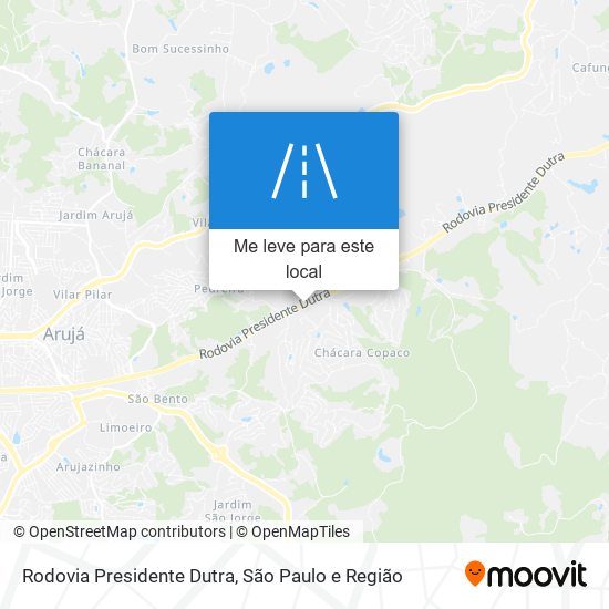 Rodovia Presidente Dutra mapa