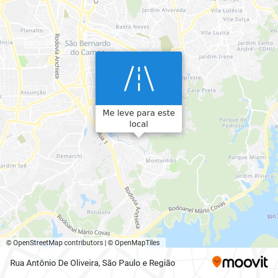 Rua Antônio De Oliveira mapa