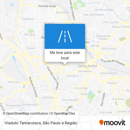 Viaduto Tamarutaca mapa