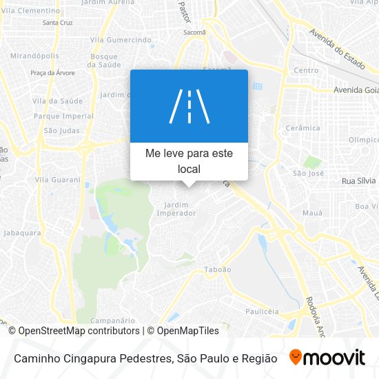 Caminho Cingapura Pedestres mapa