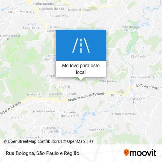 Rua Bologna mapa